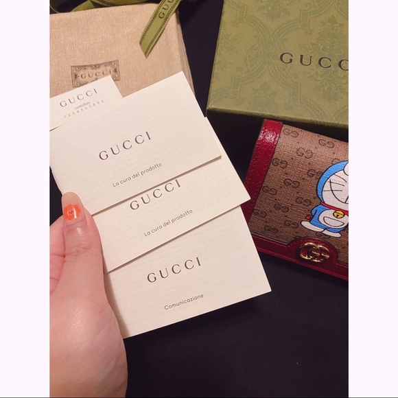 Gucci Doraemon Flap Card Case Wallet Mini GG - Picture 10 of 12